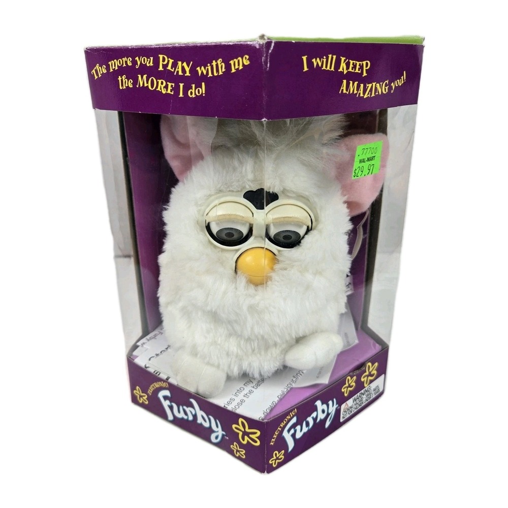 VTG 1998 Hasbro Tiger Electronics SNOWBALL‎ White Furby NOT WORKING, FOR PARTS